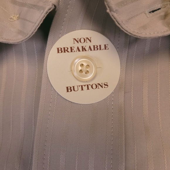 NWT Pronto Uomo Shirt Dress Shirt 18.5 36/37 Button Up Khaki Brown Tonal Stripe - Picture 13 of 16